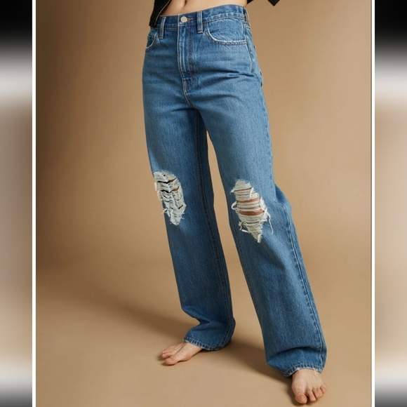 OAK + FORT Denim - Oak + Fort Blue Distressed Jeans